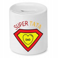 Skarbonka Dla Taty Ojca Super Tata Dad Prezent Z Nadrukiem Ze Zdjęciem