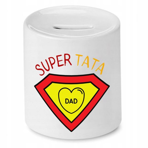 Skarbonka Dla Taty Ojca Super Tata Dad Prezent Z Nadrukiem Ze Zdjęciem zdjęcie 1