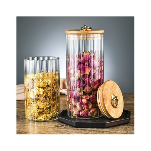 Cukiernica, pojemnik ryflowany z przykrywką bambusowa, rozm. L, 1150 ml na Arena.pl