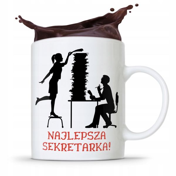 Kubek Prezent Dla Sekretarki Najlepsza Sekretarka Z Nadrukiem Ze Zdjęciem zdjęcie 1