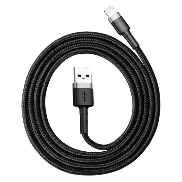 Kabel Lightning USB Baseus Cafule 2,4A 1m (szaro-czarny) zdjęcie 1