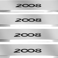 Listwa progowa PEUGEOT 2008 Stal nierdzewna 304 połysk z czarnymi literami