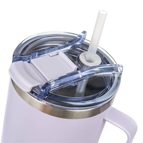 stalowy kubek termiczny termos 1200ml z rączką i słomką banquet twain lila na Arena.pl