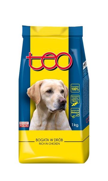 Karma sucha dla psa TEO bogata w drób 1 kg zdjęcie 1