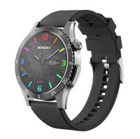 Smartwatch męski elegancki czarny pasek silikonowy