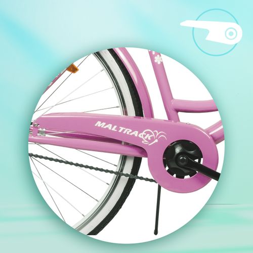Rower Miejski MalTrack Citybike Dreamer 1-speed Pink 28" + Koszyk Niebieski na Arena.pl