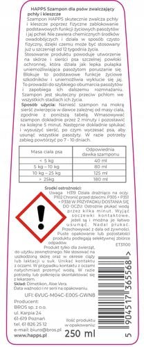happs - szampon dla psów na pchły i kleszcze 250ml na Arena.pl