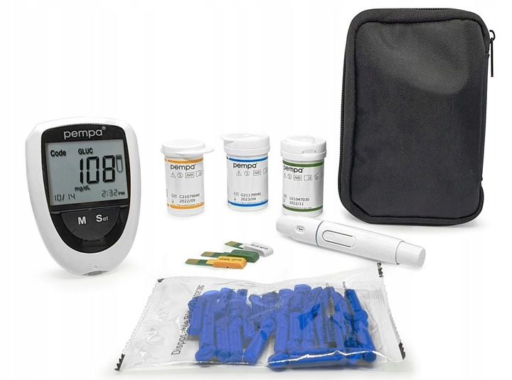 GLUKOMETR BENECHECK PEMPA 3W1 GLUKOZA KWAS MOCZOWY CHOLESTEROL + 3 GRATISY zdjęcie 4
