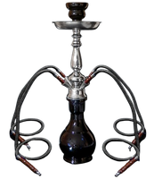 Czarna Shisha Szisza Fajka Wodna Hookah na 4 Węże o Wysokości 49 cm Eldoro