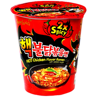 Buldak Ramyun 2xSpicy makaron instant o smaku bombowo ostrego kurczaka w kubku 70g - Samyang