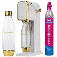 SATURATOR SODASTREAM ART BIAŁO-ZŁOTY + BUTELKA + NABÓJ DO GAZOWANIA WODY