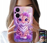 ETUI DO OPPO RENO7 LITE 5G - SŁODKI TYGRYSEK NA RÓŻOWYM TLE + SZKŁO
