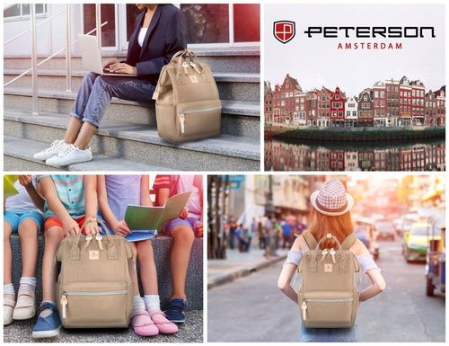 Plecak miejski PETERSON pojemny na laptopa damski port USB podróżny na Arena.pl