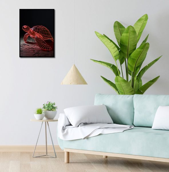 Plakat 40x55cm Neonowy Żółw zdjęcie 4