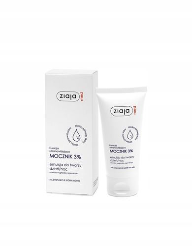 Emulsja do twarzy na dzień i noc nawilżająca mocznik 3% Ziaja Med 50 ml na Arena.pl