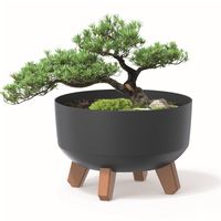 Donica okrągła matowa misa 24 cm nóżki antracyt