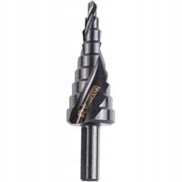 WIERTŁO STOPNIOWE SPIRALNE STOŻKOWE CHOINKOWE METALU TYTANOWE 4-32MM ZESTAW