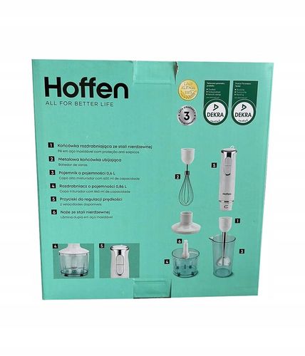 Blender ręczny Hoffen HB809-800 800W biały zestaw na Arena.pl
