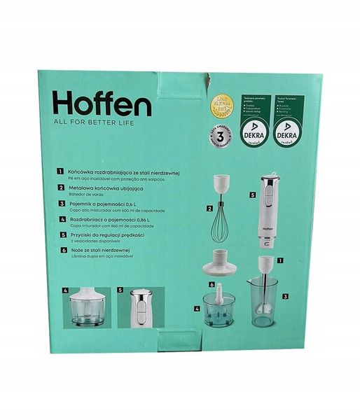 Blender ręczny Hoffen HB809-800 800W biały zestaw zdjęcie 2