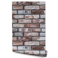 Tapeta W Rolce Brązowe Postarzane CEGŁY Mur 3D