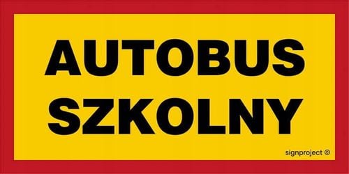 Autobus Szkolny - Duża Tablica 40 X 20 Cm, Płyta na Arena.pl
