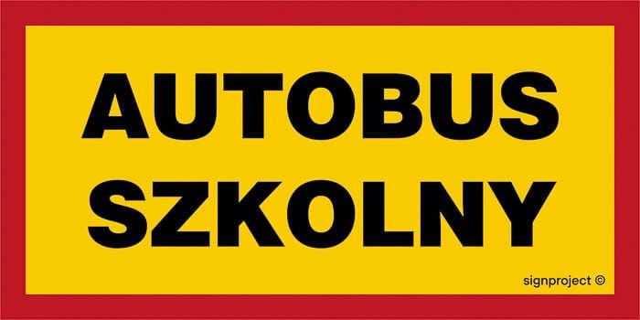 Autobus Szkolny - Duża Tablica 40 X 20 Cm, Płyta zdjęcie 1