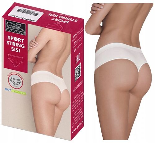 3 X GATTA BEZSZWOWE SPORTOWE STRINGI SISI BIAŁE XL na Arena.pl
