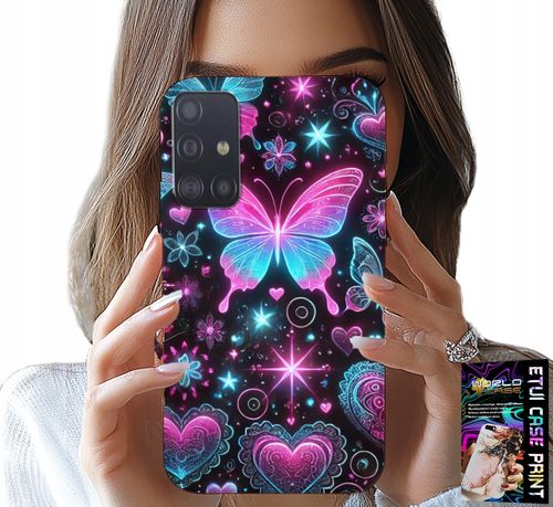 ETUI DO SAMSUNG GALAXY M31S - KOLOROWY MOTYLEK SERCE MODNE WZORY CASE na Arena.pl