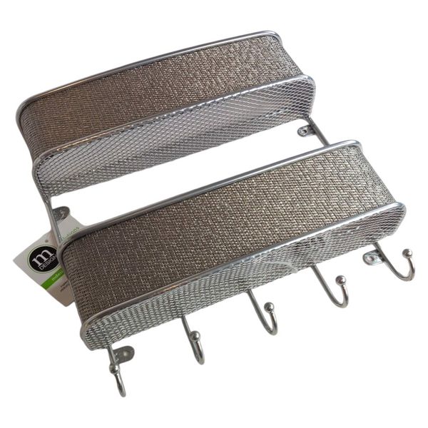 Półka Wisząca Ścienna z Haczykami Srebrna zdjęcie 5