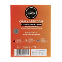exs oral dam strawberry - bariera lateksowa o smaku truskawkowym 1 szt.