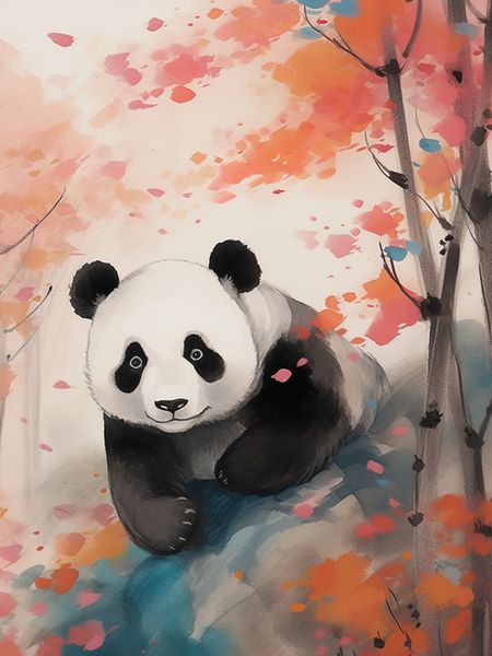 Plakat 60x80cm Panda wśród Klonów zdjęcie 1