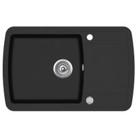 Granitowy zlewozmywak jednokomorowy, czarny