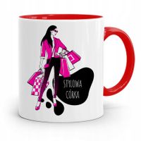 Kubek Czerwony Prezent Dla Córki Stylowa Córka Z Nadrukiem Ze Zdjęciem