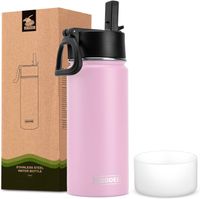 bidon sportowy butelka na wodę ze słomką 470ml róż