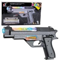 Broń Pistolet Na Baterie Kolorowe Światła Dźwięki  24cm
