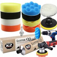 ZESTAW GĄBEK GĄBKI PADY POLERSKIE + PASTA POLERSKA DO POLEROWANIA LAKIERU
