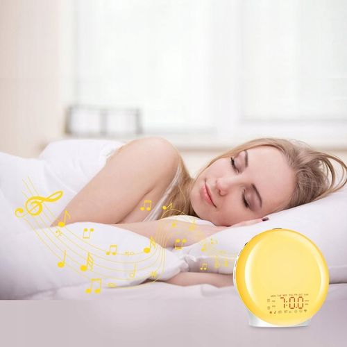 BUDZIK ŚWIETLNY ZEGAR DRZEMKA LAMPKA NOCNA RADIO SYMULATOR WSCHODU na Arena.pl