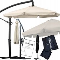 PARASOL OGRODOWY Z WYSIĘGNIKIEM SKŁADANY REGULACJA DUŻY 350CM + POKROWIEC