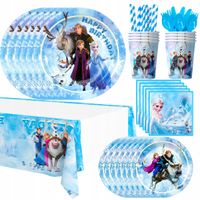 Zestaw urodzinowy talerzyki kubki Frozen ELSA ANNA Lodu dla 20 osób