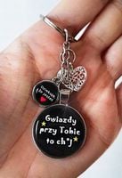 BRELOK DO KLUCZY Prezent na Walentynki GWIAZDY TO CH*J dla niej dla niego