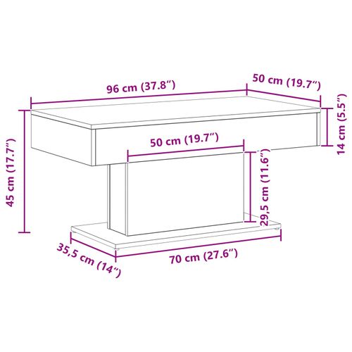 Stolik kawowy  Czarny Dąb 96x50x45 cm z materiału drewnopochodnego na Arena.pl