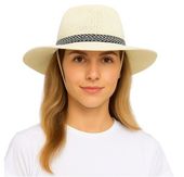 kapelusz letni słomkowy eko z paskiem unisex kolor jasny chso11546-2