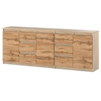 Komoda Nowoczesna 200cm 6 Szuflad Sypialnia Salon Młodzieżowa Sonoma Wotan