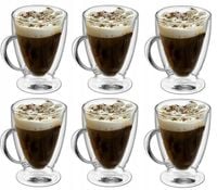 Szklanki TERMICZNE 300 ml Szklanka z Uchem do kawy herbaty Late ZESTAW 6szt