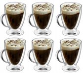 Szklanki TERMICZNE 300 ml Szklanka z Uchem do kawy herbaty Late ZESTAW 6szt
