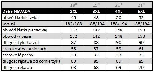 Koszula męska D555 NEVADA_obw kl_148 na Arena.pl