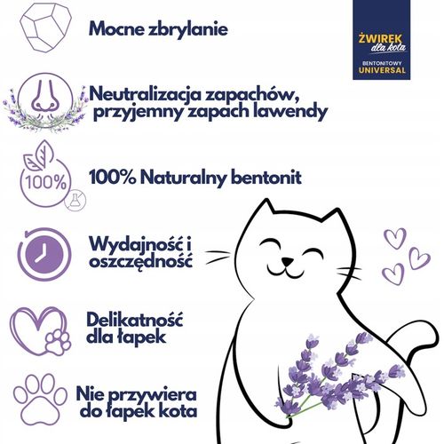Żwirek dla kota bentonitowy 25L LAWENDOWY CatWalk zbrylający 25L Naturalny na Arena.pl
