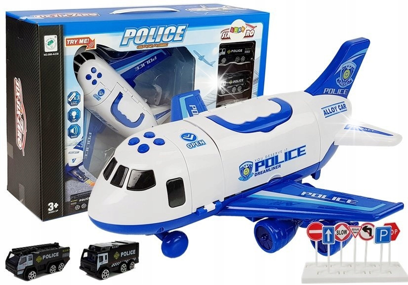TRANSPORTER SAMOLOT + 3 AUTA POLICJA zdjęcie 1
