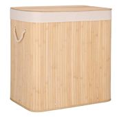 Kosz na pranie 150l z pokrywą bambusowy, trzykomorowy brązowy