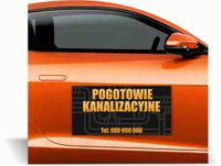Magnes na samochód reklama magnetyczna 60x30 cm POGOTOWIE KANALIZACYJNE